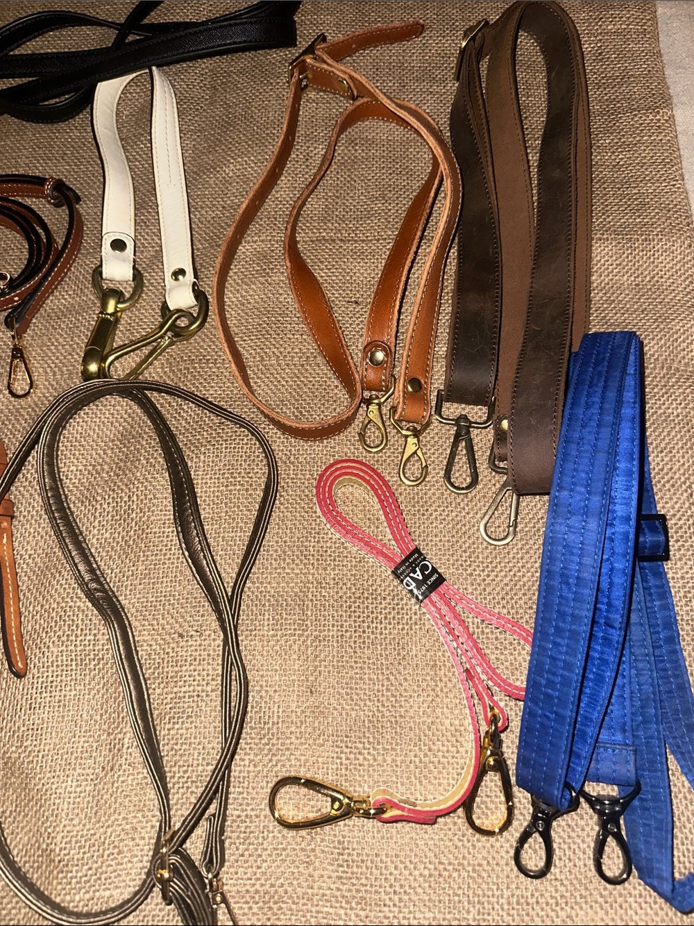 Lot of 11 Purse Straps Women Multi Color/Style Replacement Crossbody leather - Picture 2 of 13